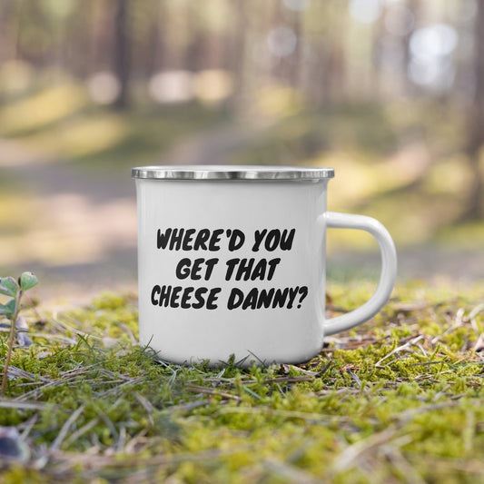 Grilled Cheese Enamel Mug: 'Where'd Ya Get That Cheese, Danny?' Nighttime Snack Edition