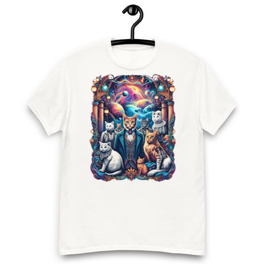 Galactic Aristocats Tee: Unique Cosmic Feline Design, Soft Cotton Unisex T-Shirt